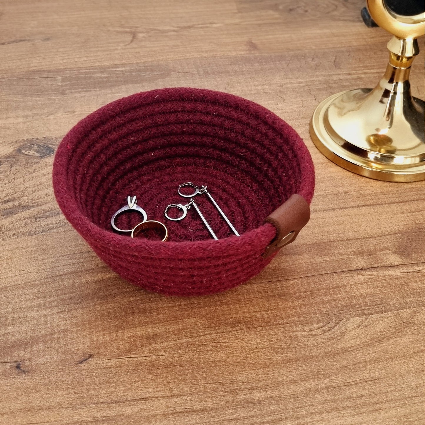 Handmade Cotton Rope Basket, Mini Loveline Basket ,Loveline Windowsill Bowl, Handmade Jewellery Basket